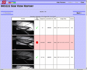Screen capture of Pancam website history of a particular locomotive