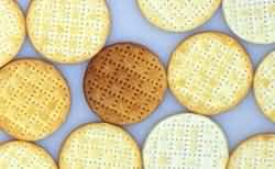 Biscuits with different bake colours